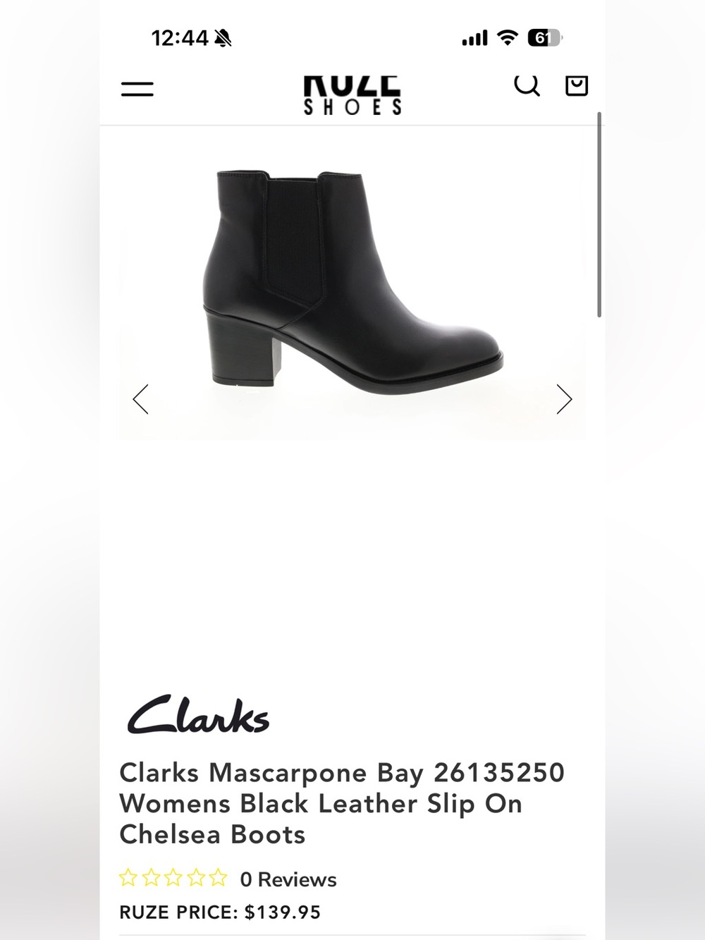 Clarks Black Leather Chelsea Ankle Boots